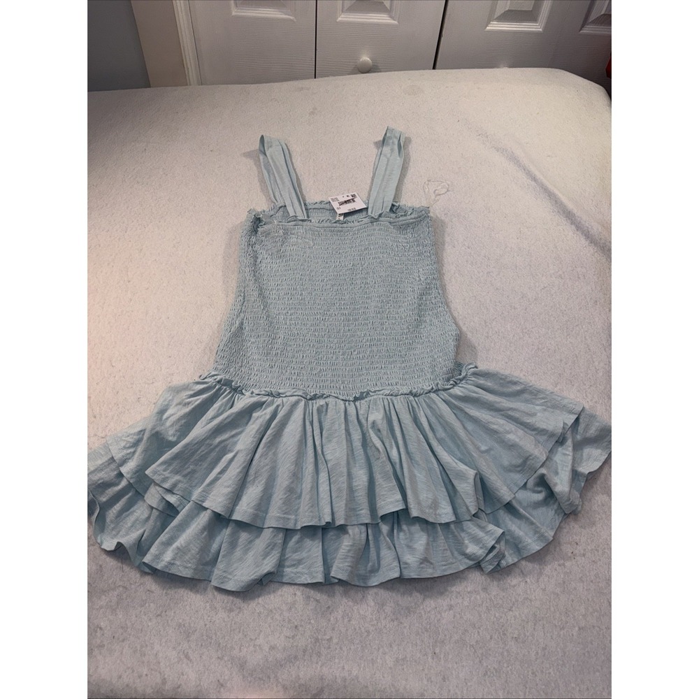 American Eagle Baby Blue Ruffled Dress Womens Small New With Tags Boho Y2K Beach